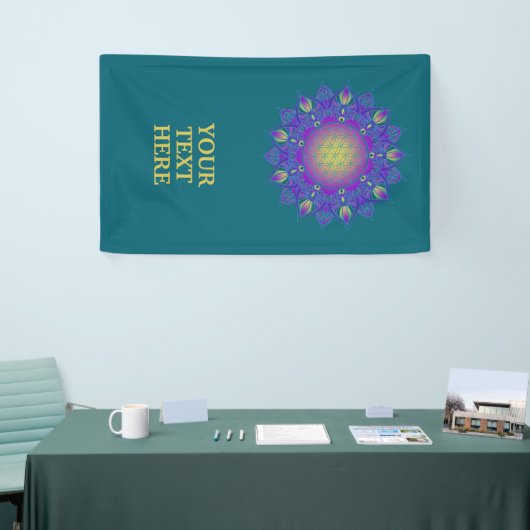 Leven - Indiaas Mandala 3 Spandoek (Beurs)