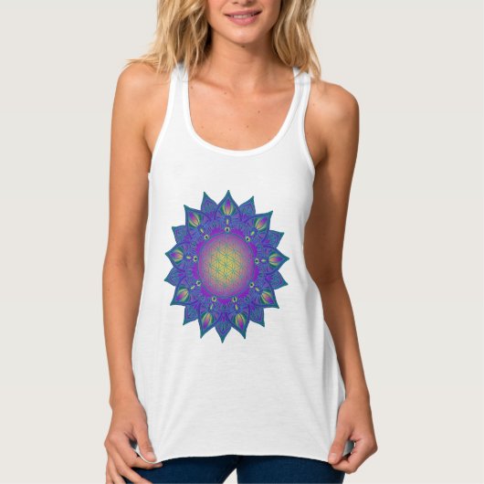 Leven - Indiaas Mandala 3 Tanktop (Voorkant)