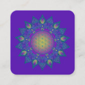 Leven - Indiaas Mandala 3 Vierkante Visitekaartje (Voorkant)
