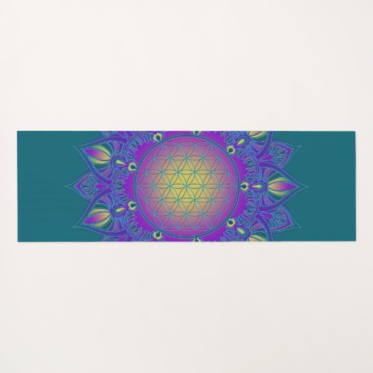 Leven - Indiaas Mandala 3 Yogamat (Achterkant (horizontaal))