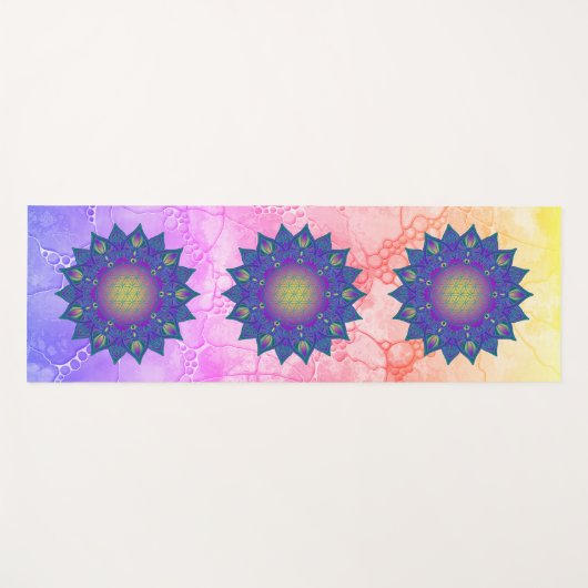 Leven - Indiaas Mandala 3 Yogamat (Voorkant (horizontaal))