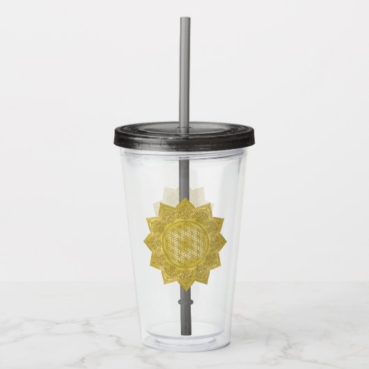 Leven - Indiaas Mandala 4 Acryl Drinkbeker (Voorkant)
