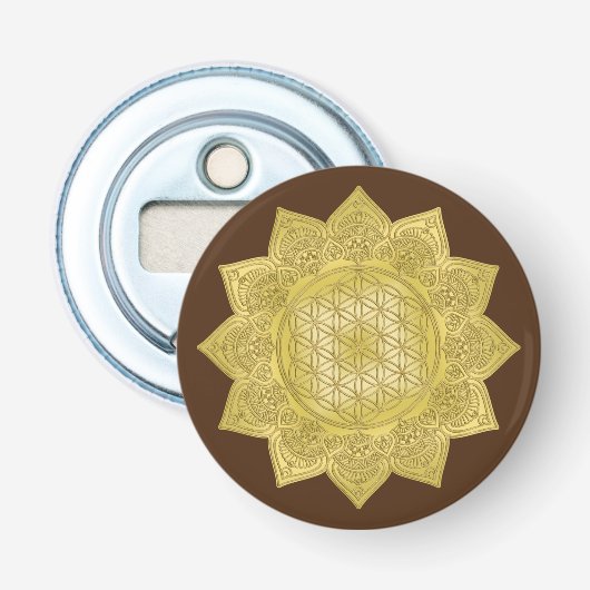 Leven - Indiaas Mandala 4 Button Flesopener (Voorkant)