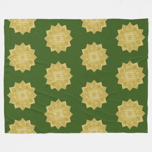 Leven - Indiaas Mandala 4 Fleece Deken (Voorkant (Horizontaal))