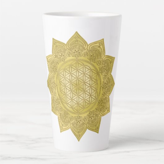 Leven - Indiaas Mandala 4 Latte Mok (Voorkant)