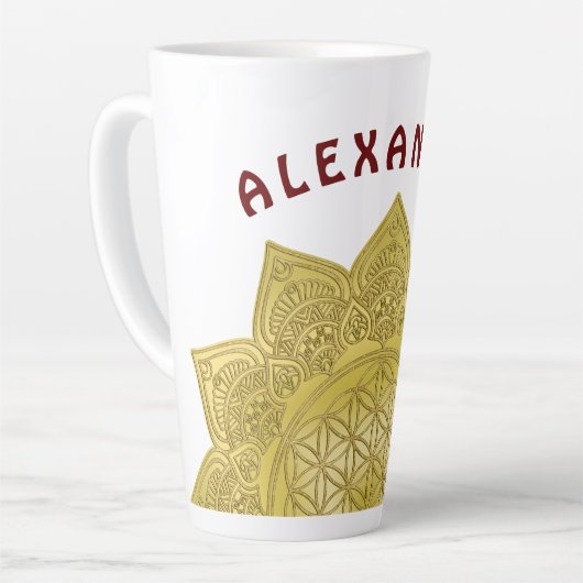 Leven - Indiaas Mandala 4 Latte Mok (Linkerhoek)