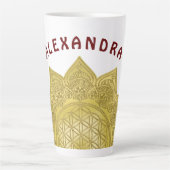 Leven - Indiaas Mandala 4 Latte Mok (Voorkant)