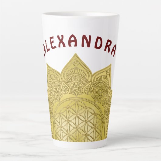 Leven - Indiaas Mandala 4 Latte Mok (Voorkant)