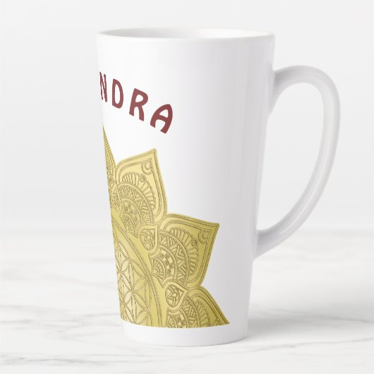 Leven - Indiaas Mandala 4 Latte Mok (Rechts)