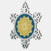 Leven - Indiaas Mandala 4 Tin Sneeuwvlok Ornament (Rechts)