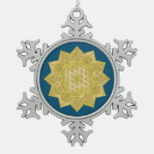 Leven - Indiaas Mandala 4 Tin Sneeuwvlok Ornament (Voorkant)