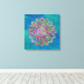 Leven - Indiaas Mandala 7c Canvas Afdruk (Insitu (Houten vloer))