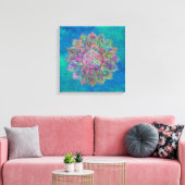 Leven - Indiaas Mandala 7c Canvas Afdruk (Insitu (Woonkamer))