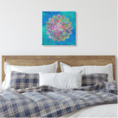 Leven - Indiaas Mandala 7c Canvas Afdruk (Insitu (Slaapkamer))