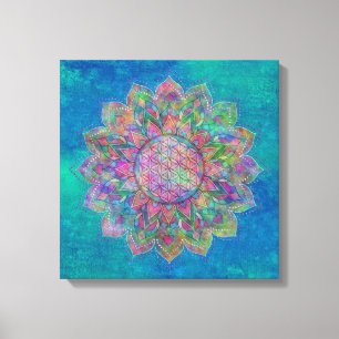 Leven - Indiaas Mandala 7c Canvas Afdruk