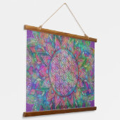 Leven - Indiaas Mandala 7c Hangend Wandkleed (Gebogen)