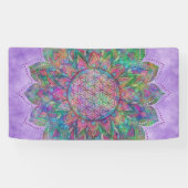 Leven - Indiaas Mandala 7c Spandoek (Horizontaal)