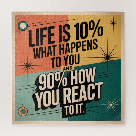Leven is 10% wat er met je gebeurt legpuzzel (Verticaal)