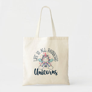 Leven is Alle Regenbogen en Eenhoorns Schattige Fa Tote Bag