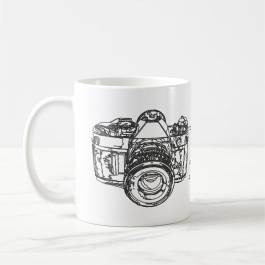 Leven is als een camera citaat koffiemok (Links)