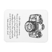 Leven is als een camera citaat magneet (Horizontaal)