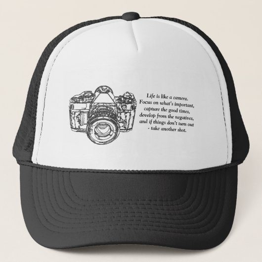 Leven is als een camera citaat trucker pet (Voorkant)