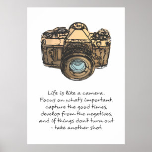 Leven is als een camera quote poster