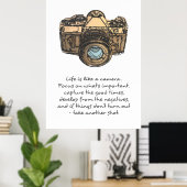 Leven is als een camera quote poster (Thuiskantoor)