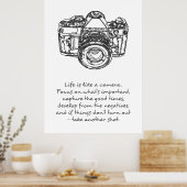 Leven is als een cameratext poster (Keuken)