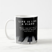 Leven is als een piano Inspirerend Koffiemok (Links)