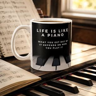 Leven is als een piano Inspirerend Koffiemok