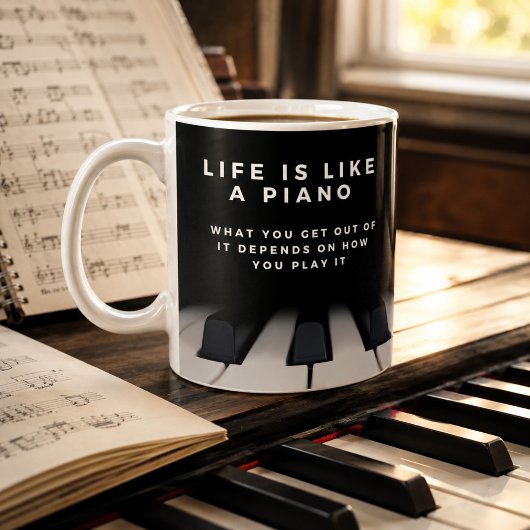 Leven is als een piano Inspirerend Koffiemok