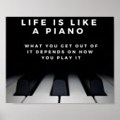 Leven is als een piano Inspirerend Poster (Voorkant)