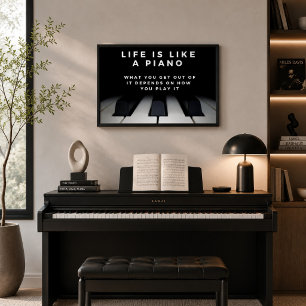 Leven is als een piano Inspirerend Poster