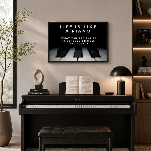 Leven is als een piano Inspirerend Poster