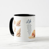 Leven is als een schelp Inspirerende schelp twee t Mok (Voorkant links)