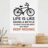 leven is als fietsen, tekstontwerpen, woord a poster (Keuken)
