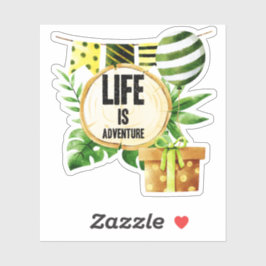 Leven Is Avontuur - Groen En Goud Natuurfeest Sticker
