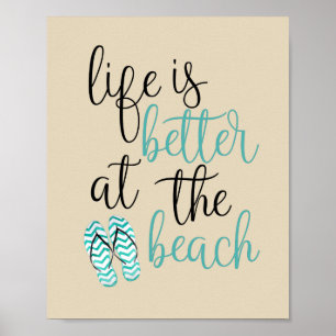 Leven Is Beter Aan De Strand Slippers Poster