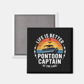 Leven Is Beter Aan Het Meer ntoon Kapitein Bootvar Magneet (Voorkant / Achterkant)