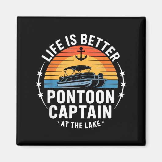 Leven Is Beter Aan Het Meer ntoon Kapitein Bootvar Magneet (Voorkant)