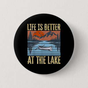 Leven Is Beter Aan Het Meer Wonen Dag Leefstijl Bo Ronde Button 5,7 Cm