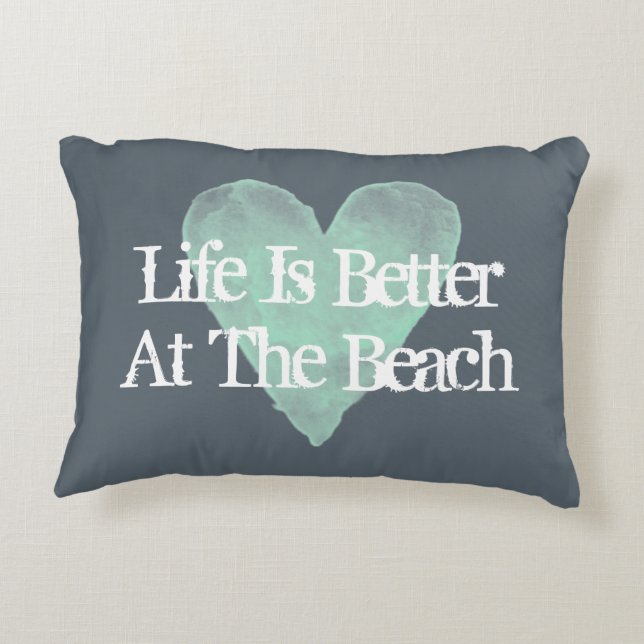 LEVEN IS BETER BIJ DE BEACH  accentuerende kussens (Achterkant)