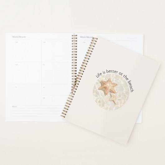 Leven is beter bij de strand zeester planner (Display)