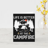 Leven is beter bij het kampvuur Camper Bos Kamp Kaart (Gele Bloem)