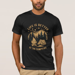 Leven Is Beter Bij Het Kampvuur Camper Kamp Kamper T-shirt