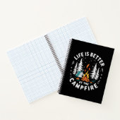Leven is beter bij het kampvuur Grappig kamperen Notitieboek (Binnen)