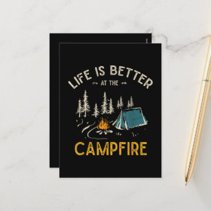 Leven Is Beter Bij Het Kampvuur Grappige Camper Feestdagenkaart