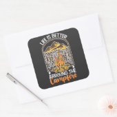 Leven Is Beter Bij Het Kampvuur Reizen Vierkante Sticker (Envelop)