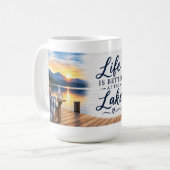 Leven is beter bij het meer koffiemok (Voorkant links)